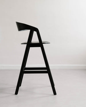 Buková černá barová židle Lenno