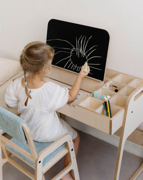 Kreativní rostoucí pracovní stůl Juno + Rostoucí židle Juno (fialová)