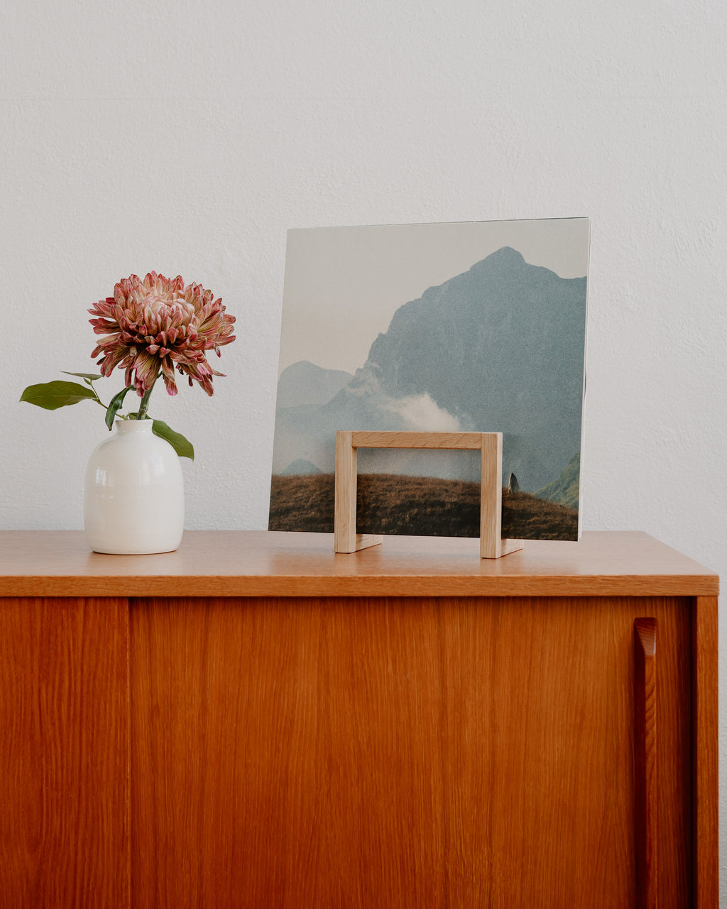 Dubový stojan na LP desky a magazíny